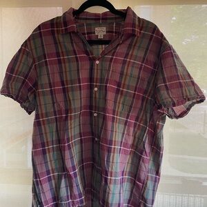 J. Crew Men's Purple and Green Plaid Shirt​​